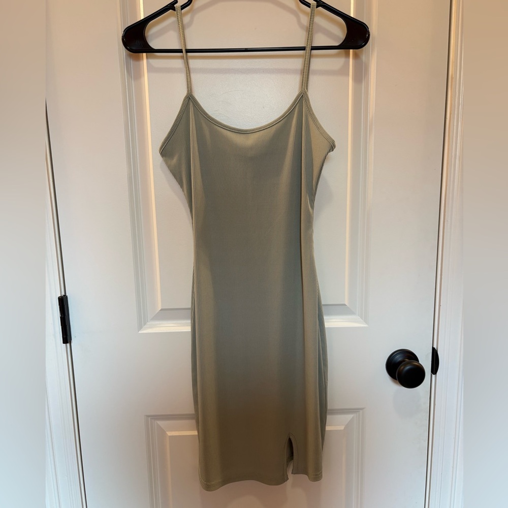 Olive green bodycon mini dress